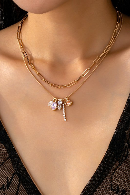 Just A Smile Crystal charm Necklace