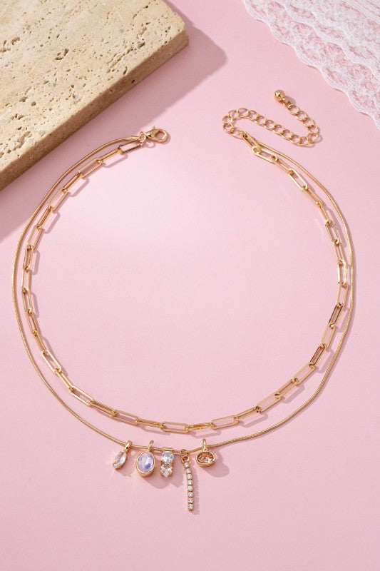 Just A Smile Crystal charm Necklace