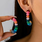 Candy Spectrum Beaded Hoop Earrings