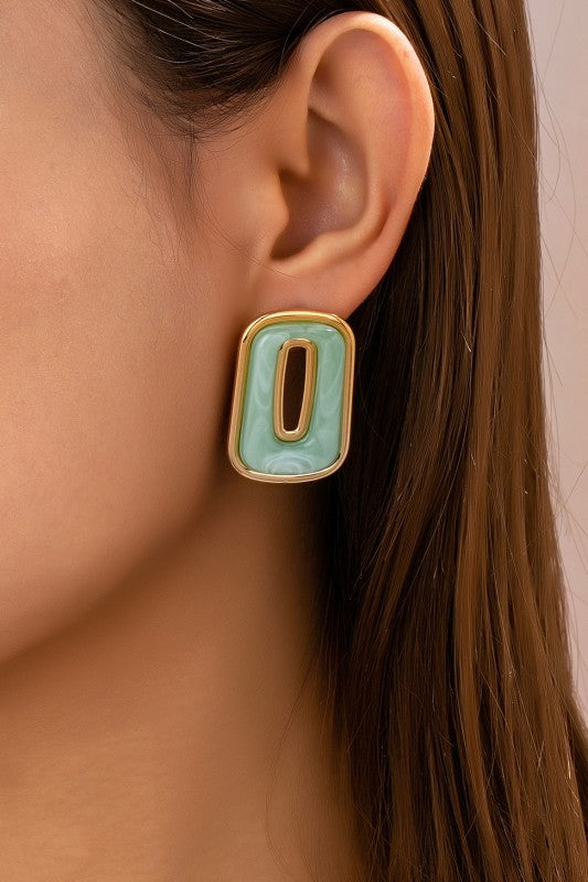 Movie Night Rectangle Earrings