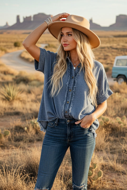 Rodeo Days Denim Top-[option4]-[option5]-Cute-Trendy-Shop-Womens-Boutique-Clothing-Store