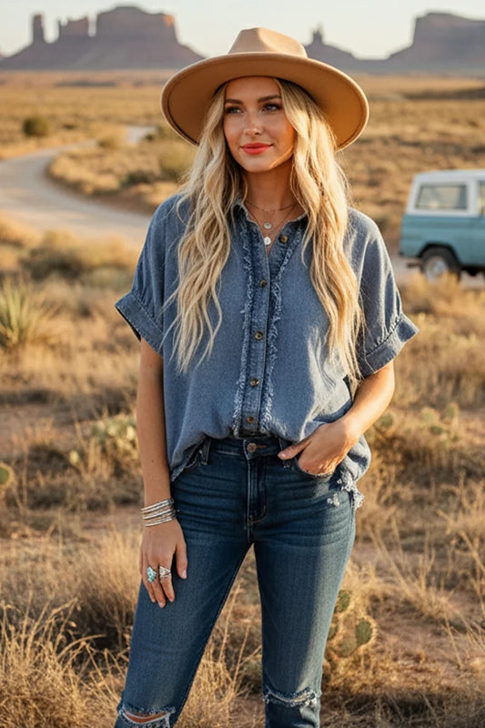 Rodeo Days Denim Top-[option4]-[option5]-Cute-Trendy-Shop-Womens-Boutique-Clothing-Store