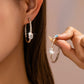 Baguette & Pavé Crystal Gold Hoop Earrings