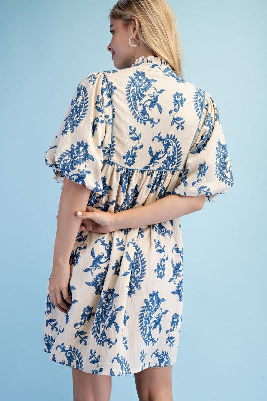 Vintage Charm Blue Babydoll Dress-[option4]-[option5]-Cute-Trendy-Shop-Womens-Boutique-Clothing-Store