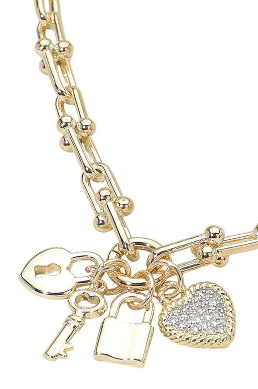 Time Needed Heart Charm Necklace-[option4]-[option5]-Cute-Trendy-Shop-Womens-Boutique-Clothing-Store