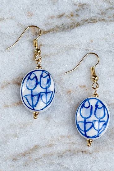 Springtime Blue Tulip Earrings-[option4]-[option5]-Cute-Trendy-Shop-Womens-Boutique-Clothing-Store