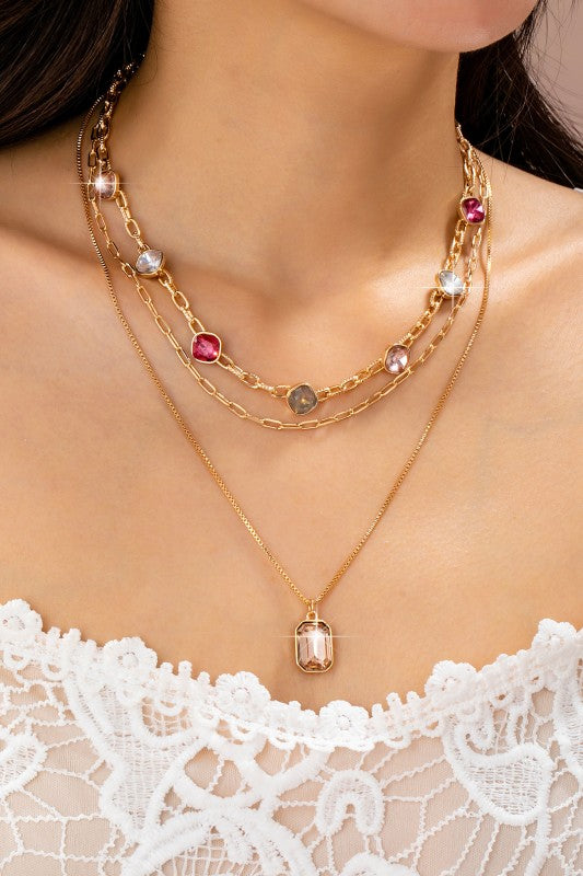 Statement Piece Triple Strand Necklace