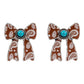 Rodeo Season Cute Bow Turquoise Earrings-Brown-Cute-Trendy-Shop-Womens-Boutique-Clothing-Store