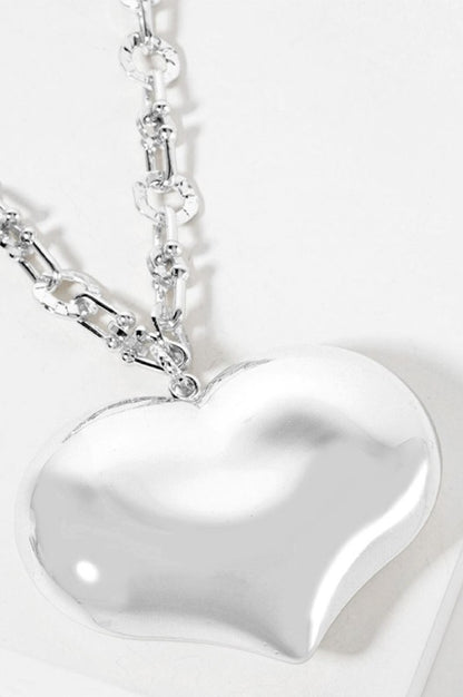 My Heart Is Full Puffy Heart Necklace-Silver-[option4]-[option5]-Cute-Trendy-Shop-Womens-Boutique-Clothing-Store