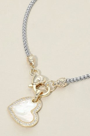 Lovely Mother of Pearl Heart Necklace-[option4]-[option5]-Cute-Trendy-Shop-Womens-Boutique-Clothing-Store