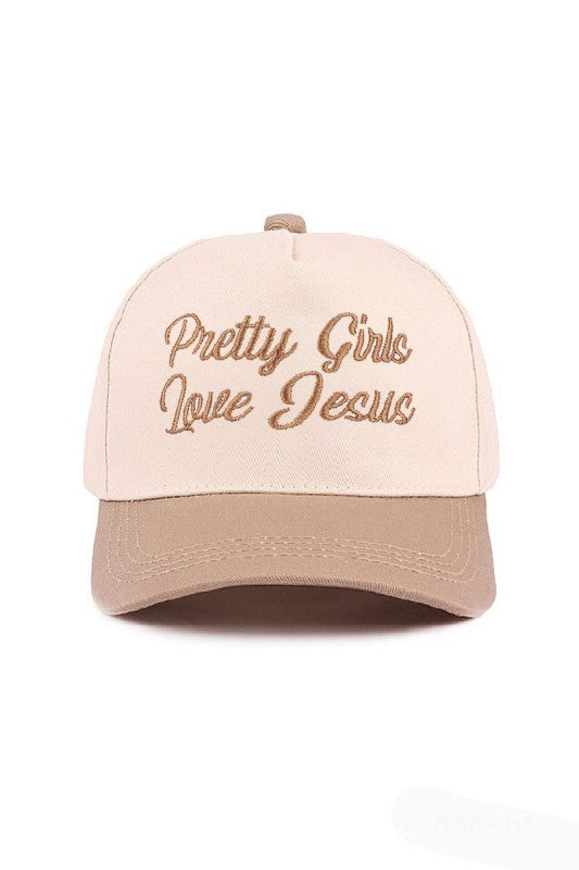 "Pretty Girls Love Jesus" Cap-Beige-[option4]-[option5]-Cute-Trendy-Shop-Womens-Boutique-Clothing-Store