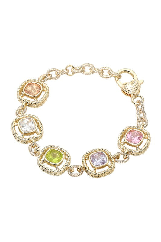 Fabulous Evening Multicolor Gold Bracelet-[option4]-[option5]-Cute-Trendy-Shop-Womens-Boutique-Clothing-Store