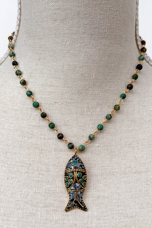 Catch Of The Day Beaded Necklace-[option4]-[option5]-Cute-Trendy-Shop-Womens-Boutique-Clothing-Store