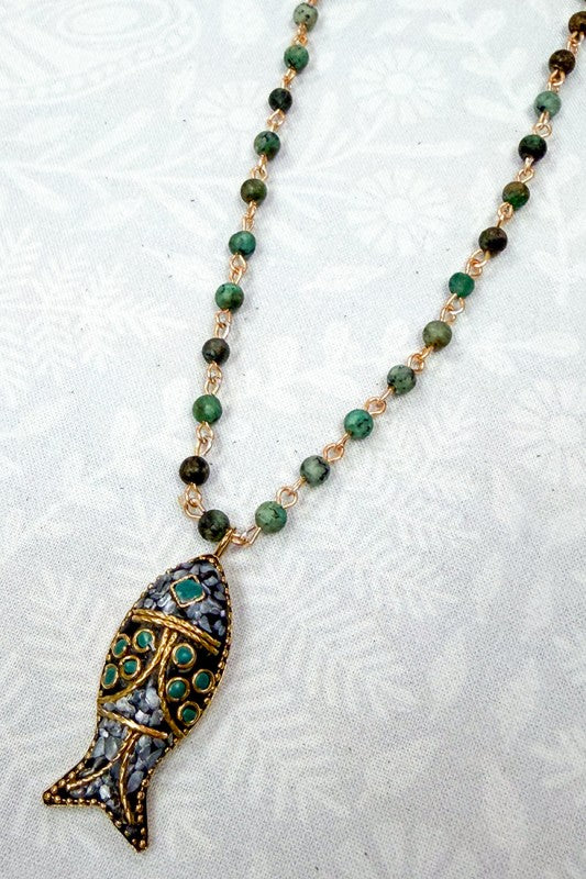 Catch Of The Day Beaded Necklace-[option4]-[option5]-Cute-Trendy-Shop-Womens-Boutique-Clothing-Store