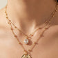 Layered Necklace with Circular and Oval CZ Charms