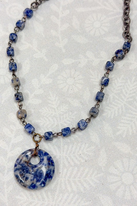 In The Cards Blue Stone Necklace-[option4]-[option5]-Cute-Trendy-Shop-Womens-Boutique-Clothing-Store