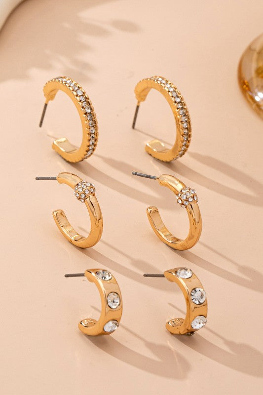 The Starlight Huggie Earring Trio