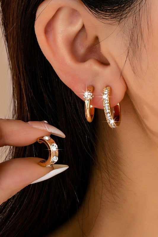 The Starlight Huggie Earring Trio-Cute-Trendy-Shop-Womens-Boutique-Clothing-Store