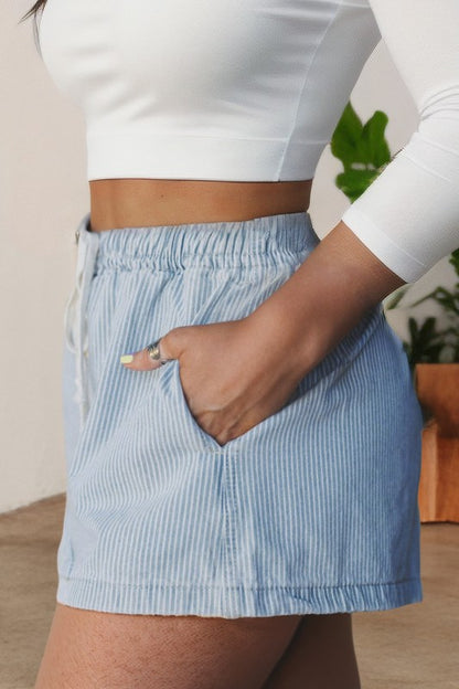 Daydreaming Denim Stripe Shorts-Light Denim-SMALL-[option4]-[option5]-Cute-Trendy-Shop-Womens-Boutique-Clothing-Store