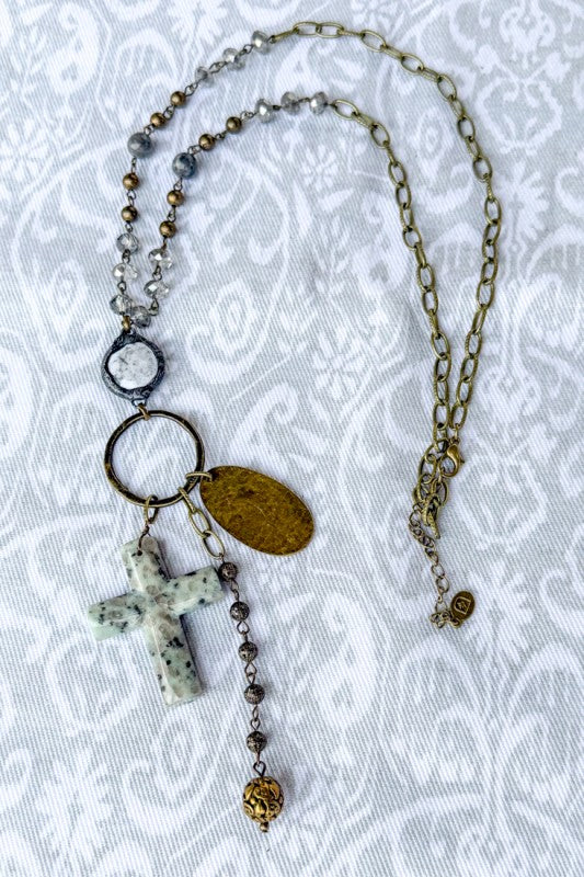Just Like Grandmother's Beaded Cross Necklace-[option4]-[option5]-Cute-Trendy-Shop-Womens-Boutique-Clothing-Store