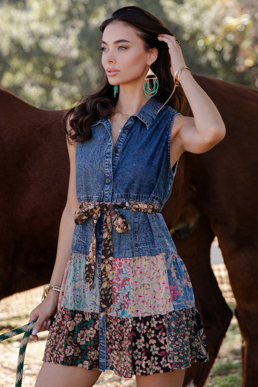 On The Road Denim & Patchwork Dress-[option4]-[option5]-Cute-Trendy-Shop-Womens-Boutique-Clothing-Store