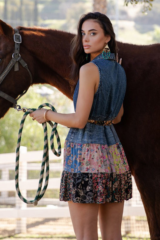 On The Road Denim & Patchwork Dress-[option4]-[option5]-Cute-Trendy-Shop-Womens-Boutique-Clothing-Store