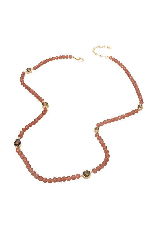 Keep It Natural Long Necklace-Peach Rose-[option4]-[option5]-Cute-Trendy-Shop-Womens-Boutique-Clothing-Store