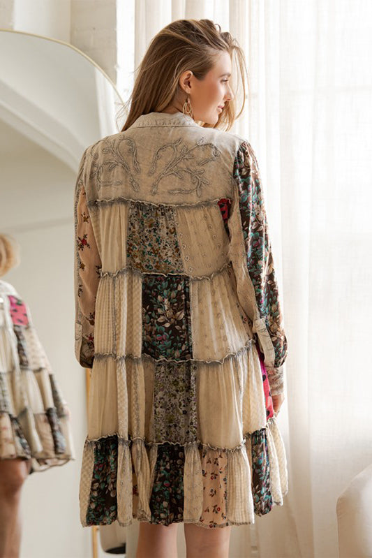 Everyday Effortless Patchwork Dress-[option4]-[option5]-Cute-Trendy-Shop-Womens-Boutique-Clothing-Store