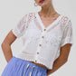 Whisper Lace Crochet V-Neck Blouse-[option4]-[option5]-Cute-Trendy-Shop-Womens-Boutique-Clothing-Store