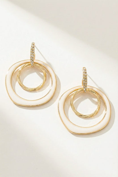 Good For You Double Hoop Earrings-White-[option4]-[option5]-Cute-Trendy-Shop-Womens-Boutique-Clothing-Store
