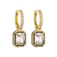 Emerald Cut Crystal Huggie Earrings