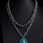 Saddle Up Layered Chain Western Bead Necklace