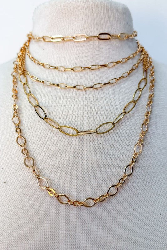 Show Off Five Layer Gold Necklace-[option4]-[option5]-Cute-Trendy-Shop-Womens-Boutique-Clothing-Store