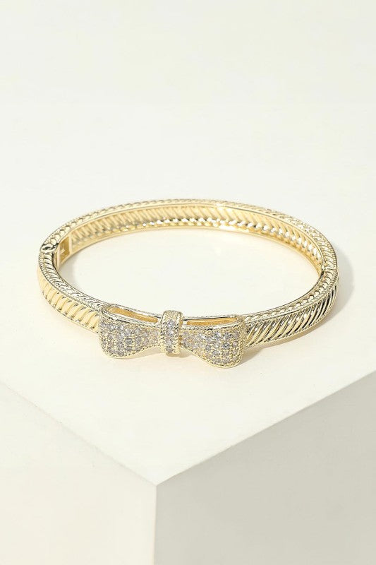 Feminine Flair Gold Bow Accent Bracelet-[option4]-[option5]-Cute-Trendy-Shop-Womens-Boutique-Clothing-Store