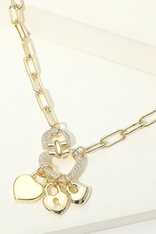 Keys To My Heart Charm Necklace-[option4]-[option5]-Cute-Trendy-Shop-Womens-Boutique-Clothing-Store