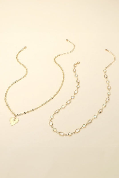 Love Connection Gold Heart Necklace-Clear-[option4]-[option5]-Cute-Trendy-Shop-Womens-Boutique-Clothing-Store