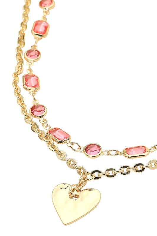 Love Connection Gold Heart Necklace-[option4]-[option5]-Cute-Trendy-Shop-Womens-Boutique-Clothing-Store