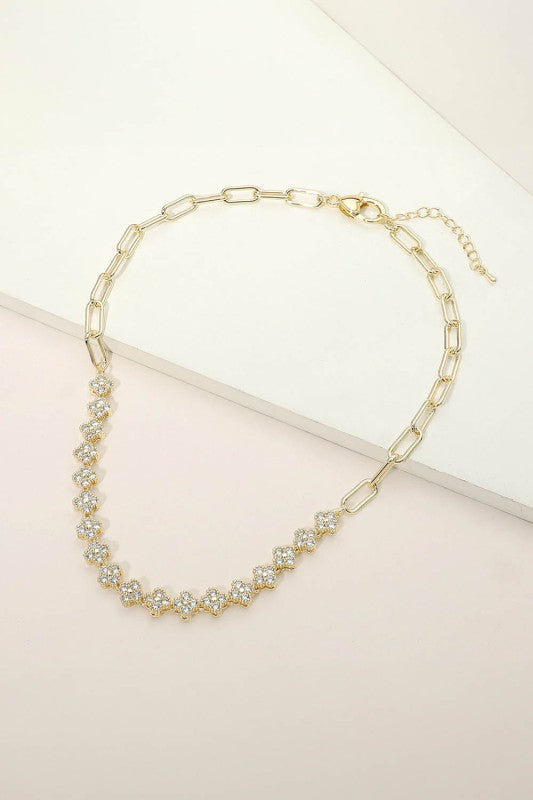 Sparkle Like The Sky Quatrefoil Necklace-[option4]-[option5]-Cute-Trendy-Shop-Womens-Boutique-Clothing-Store