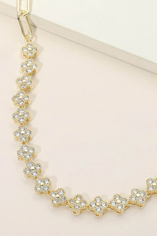 Sparkle Like The Sky Quatrefoil Necklace-[option4]-[option5]-Cute-Trendy-Shop-Womens-Boutique-Clothing-Store