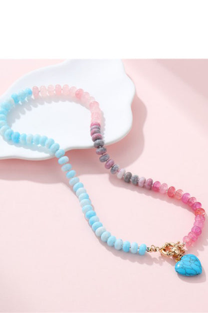 Earth & Aura Semi-Precious Beaded Necklace-Turquoise-Cute-Trendy-Shop-Womens-Boutique-Clothing-Store