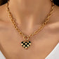 Checked Heart Necklace