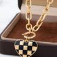 Checked Heart Necklace
