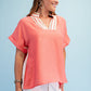 Sunset Promenade Lace-Trimmed Top