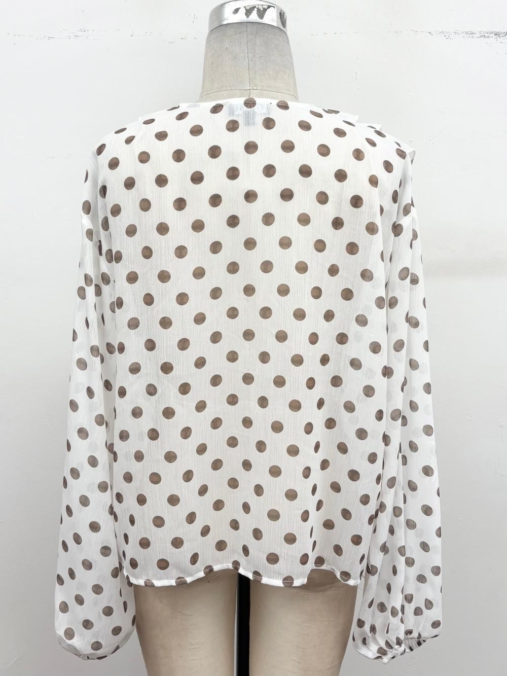 Soft Romance Ruffle Polka Dot Top-Cute-Trendy-Shop-Womens-Boutique-Clothing-Store