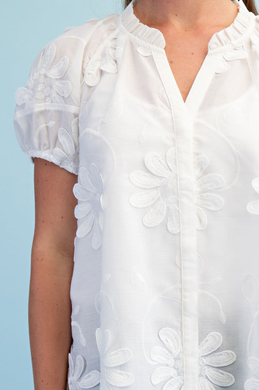 Bloom Boldly 3D Floral Blouse-[option4]-[option5]-Cute-Trendy-Shop-Womens-Boutique-Clothing-Store