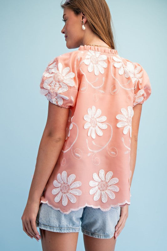 Bloom Boldly 3D Floral Blouse-[option4]-[option5]-Cute-Trendy-Shop-Womens-Boutique-Clothing-Store