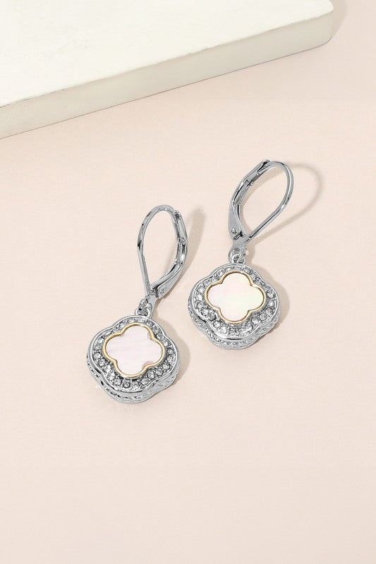 Simple Elegance CZ Quatrefoil Huggies-Pink-Cute-Trendy-Shop-Womens-Boutique-Clothing-Store