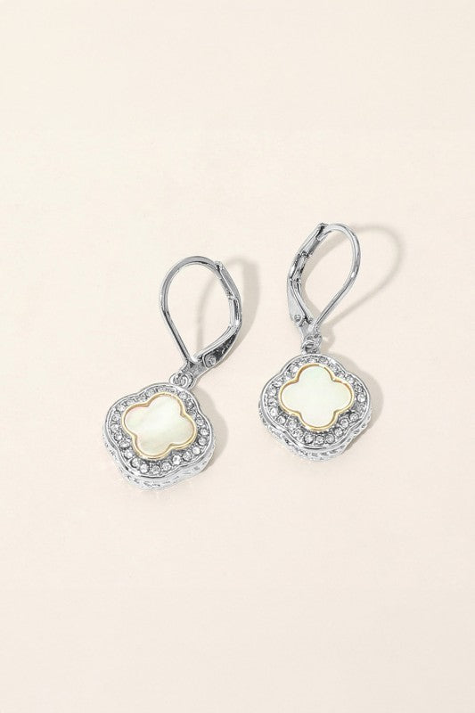 Simple Elegance CZ Quatrefoil Huggies-White-Cute-Trendy-Shop-Womens-Boutique-Clothing-Store