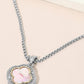 Quatrefoil Pave-Rim Pendant Necklace-Pink-Cute-Trendy-Shop-Womens-Boutique-Clothing-Store
