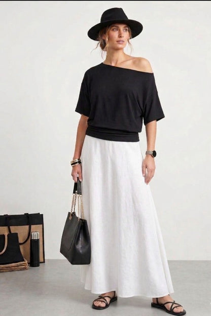 Coastal Casual Off Shoulder Top-Black-SMALL-[option4]-[option5]-Cute-Trendy-Shop-Womens-Boutique-Clothing-Store